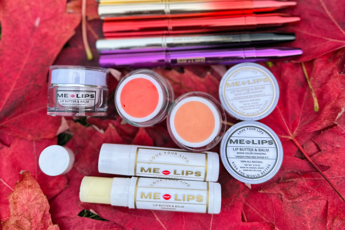 Bundle Collection by Me-Lips: Original & 4-in-1 Unique Pink Red Shade Lip Butter Balm & 2-in-1 Double Ended Lip Brush with Cap