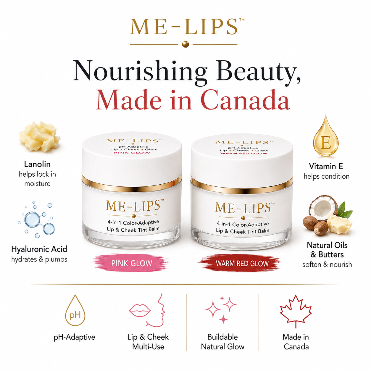 ME-LIPS™ 4-in-1 Color-AdaptiveLip & Cheek Tint Balm