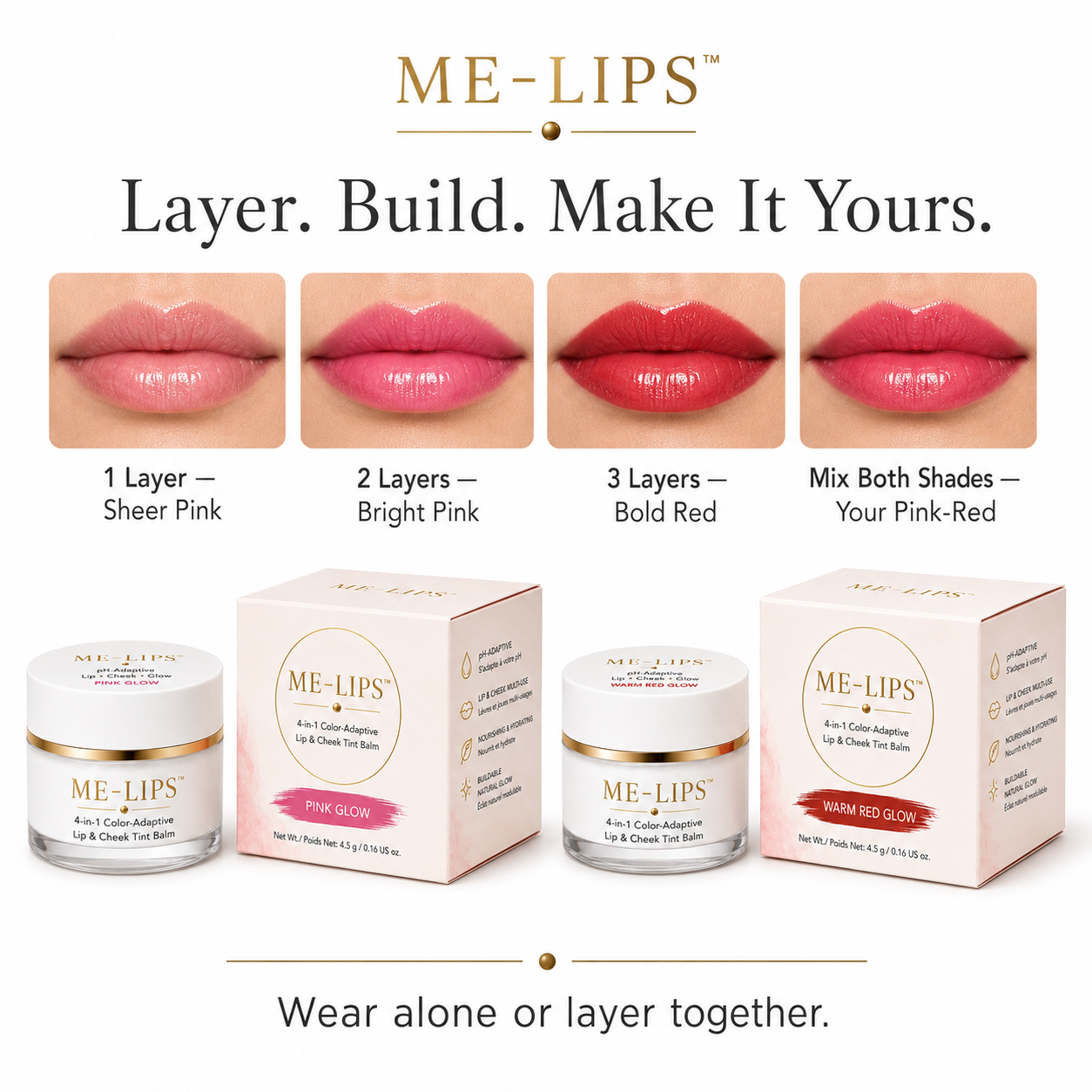ME-LIPS™ 4-in-1 Color-AdaptiveLip & Cheek Tint Balm