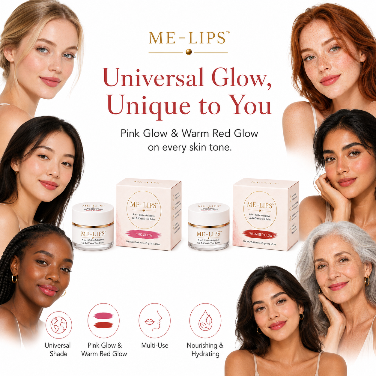 ME-LIPS™ 4-in-1 Color-AdaptiveLip & Cheek Tint Balm