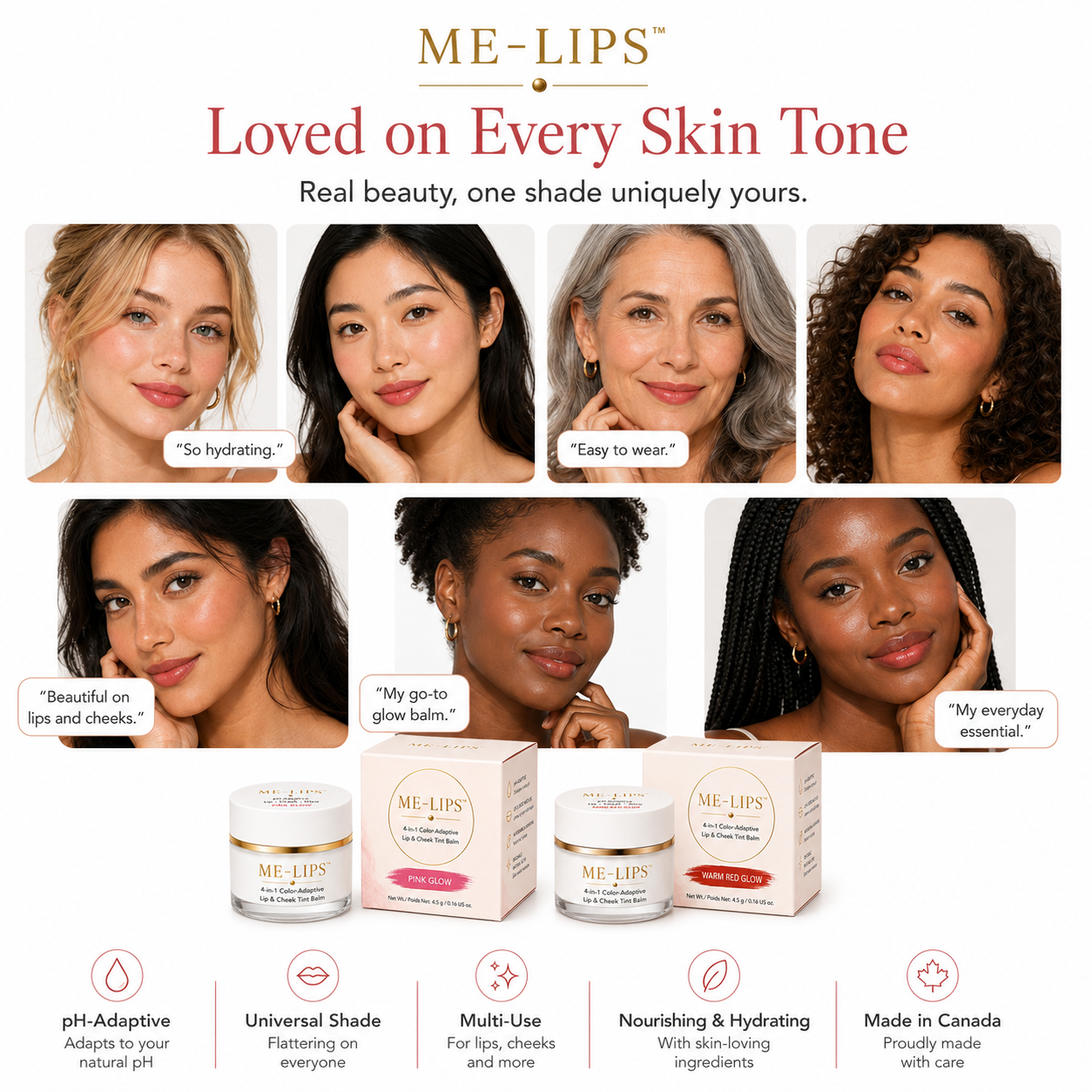ME-LIPS™ 4-in-1 Color-AdaptiveLip & Cheek Tint Balm