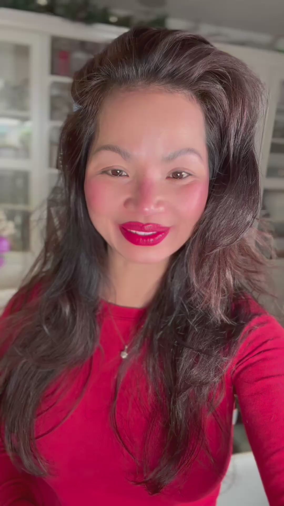 Load video: My Simple Morning Routine with ME-Lips. People always ask me what my morning routine looks like - and the truth is, it’s very simple. I love beauty that feels natural, quick, and effortless.  I only use three brushes in my entire routine: one for my lips, one for my nose, and one for my cheeks. Then comes my favorite step - applying the ME-Lips 4-in-1 Unique Pink-Red Shade. This color-changing lip butter balm adjusts to your undertone, pH, and temperature, giving you a personalized pink-red glow. I use it on my lips, nose, and cheeks every single day. It’s the one product that inspired me to create ME-Lips. Discover your own unique pink-red shade at www.me-lips.com.